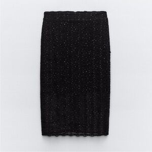 Zara mixed metallic midi skirt